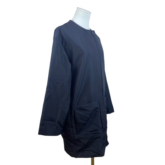 COS Womens Black Long Zip-Up Jacket US Modern Design Size 6 - Picture 2 of 8